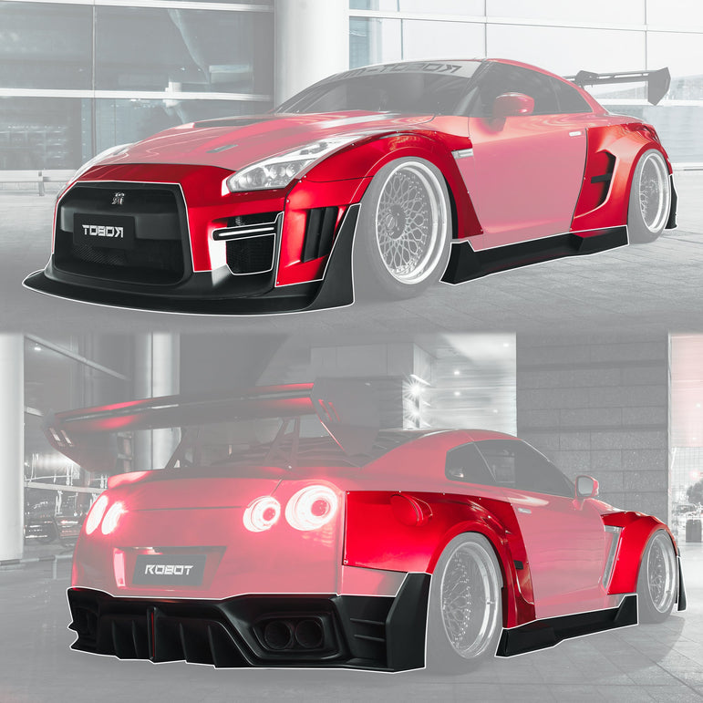 Robot Craftsman Nissan GTR Body Kit R35 WIDEBODY Fibre Glass Reinforced Plastic Complete Body Kit (FRP) Aftermarket Carbon Fiber Part / Bodykit - Robot Bodykits