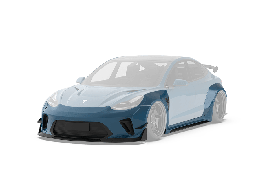 Robot Craftsman Tesla Model 3 2017-2023 “HACKER” Widebody FRP & Partial Carbon Full Kit Aftermarket Carbon Fiber Part / Bodykit - Robot Bodykits