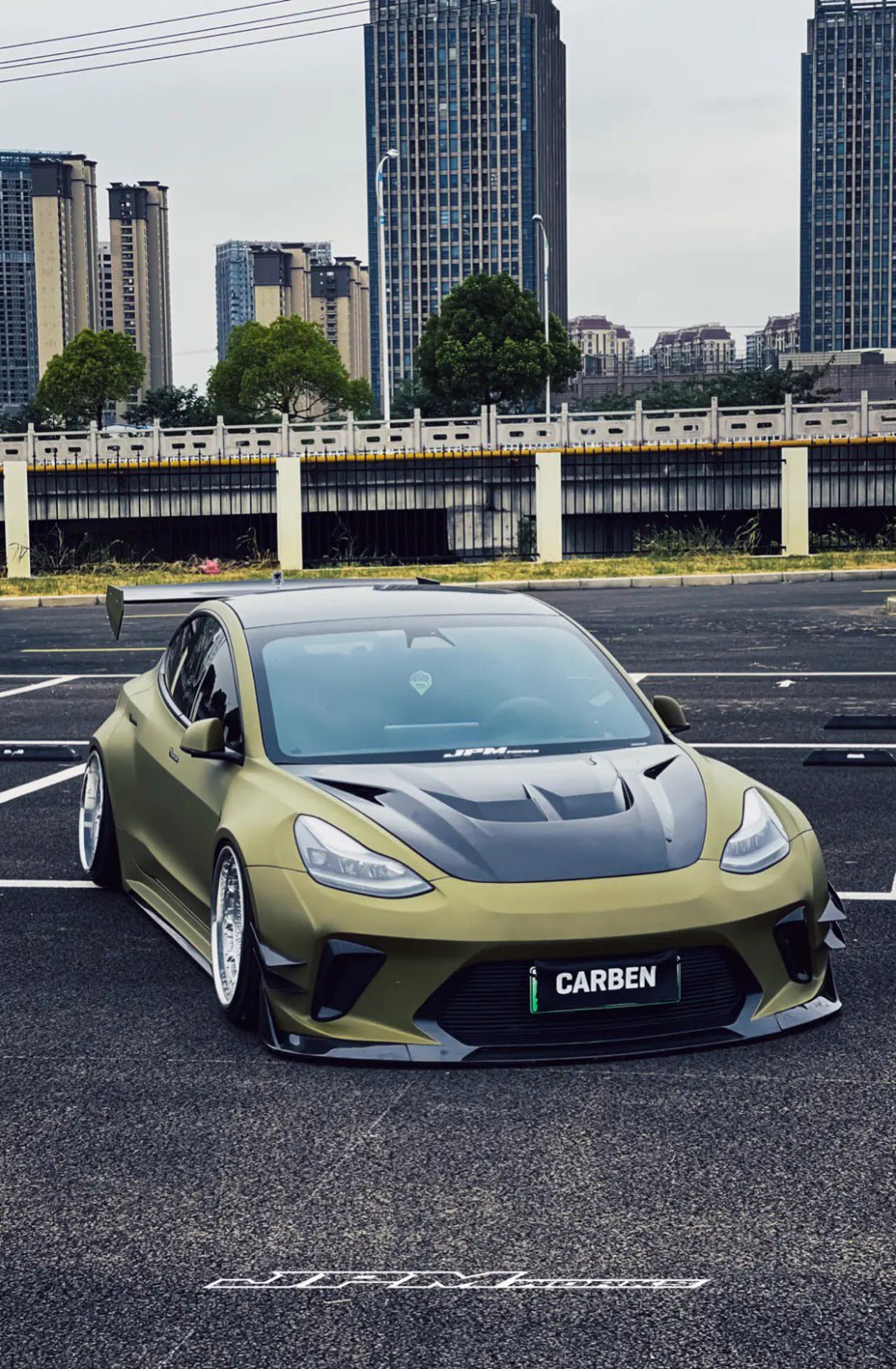 Robot Craftsman Tesla Model 3 2017 - 2023 “HACKER” Widebody FRP & Partial Carbon Full Kit Aftermarket Carbon Fiber Part / Bodykit - Robot Bodykits