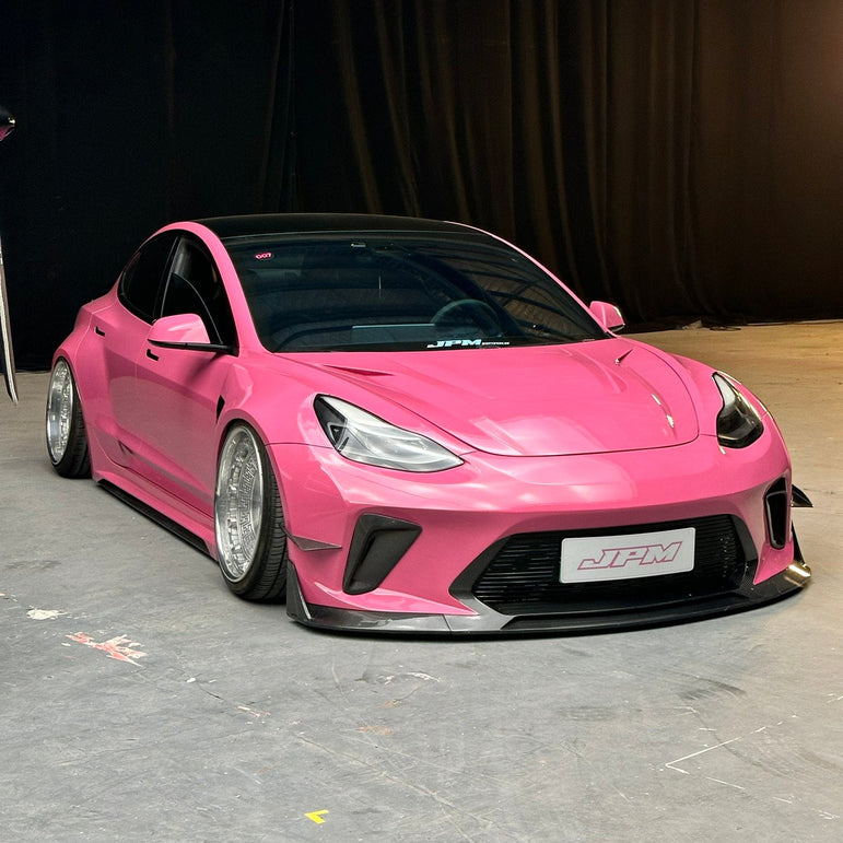 Robot Craftsman Tesla Model 3 2017 - 2023 “HACKER” Widebody FRP & Partial Carbon Full Kit Aftermarket Carbon Fiber Part / Bodykit - Robot Bodykits