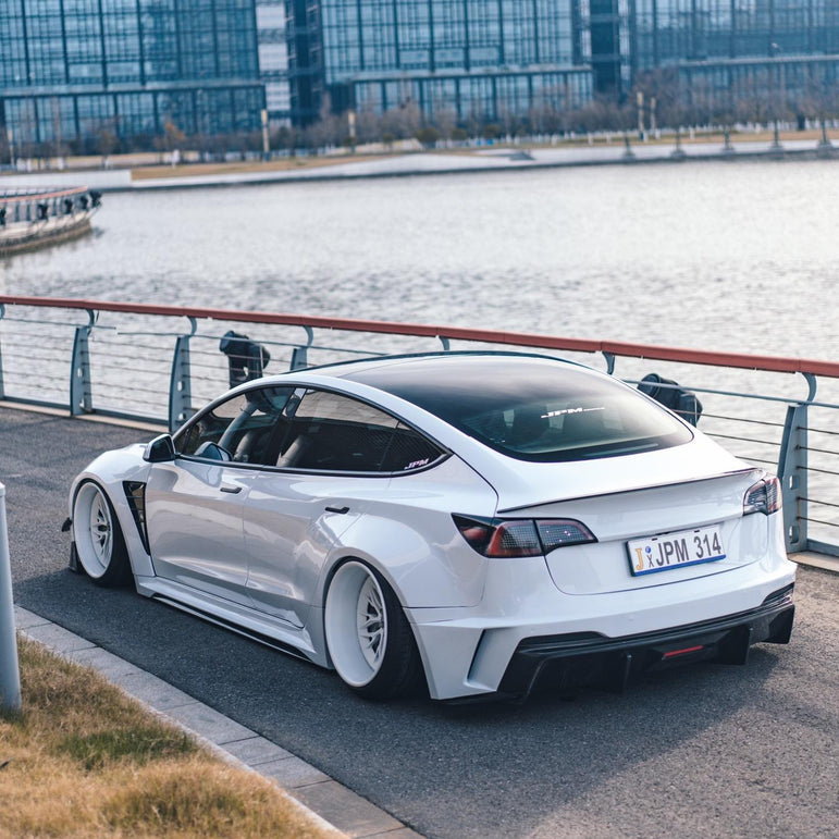 Robot Craftsman Tesla Model 3 2017-2023 “HACKER” Widebody FRP & Partial Carbon Full Kit Aftermarket Carbon Fiber Part / Bodykit - Robot Bodykits