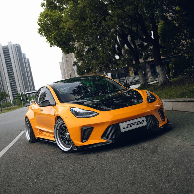 Robot Craftsman Tesla Model 3 2017 - 2023 “HACKER” Widebody FRP & Partial Carbon Full Kit Aftermarket Carbon Fiber Part / Bodykit - Robot Bodykits