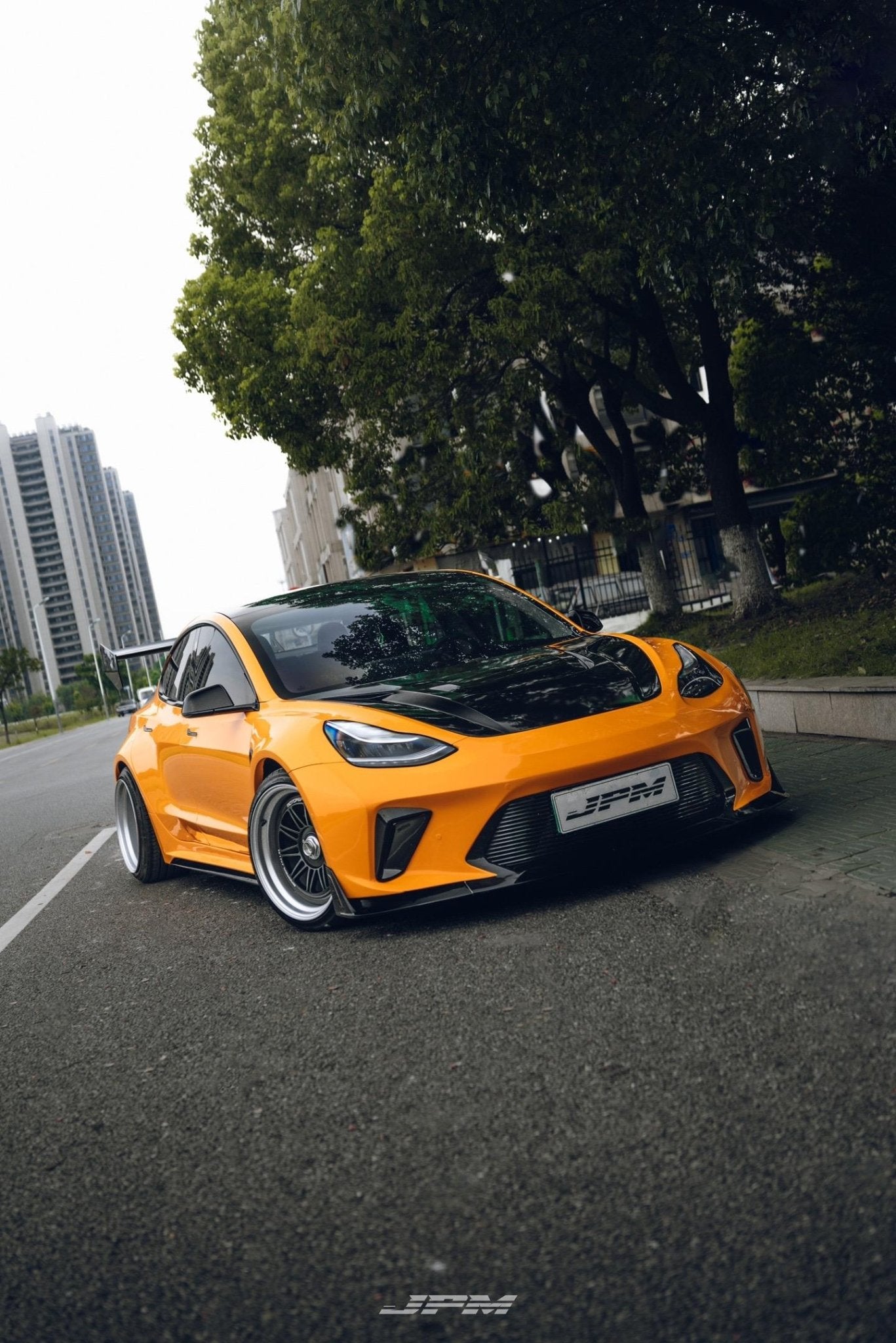 Robot Craftsman Tesla Model 3 2017 - 2023 “HACKER” Widebody FRP & Partial Carbon Full Kit Aftermarket Carbon Fiber Part / Bodykit - Robot Bodykits