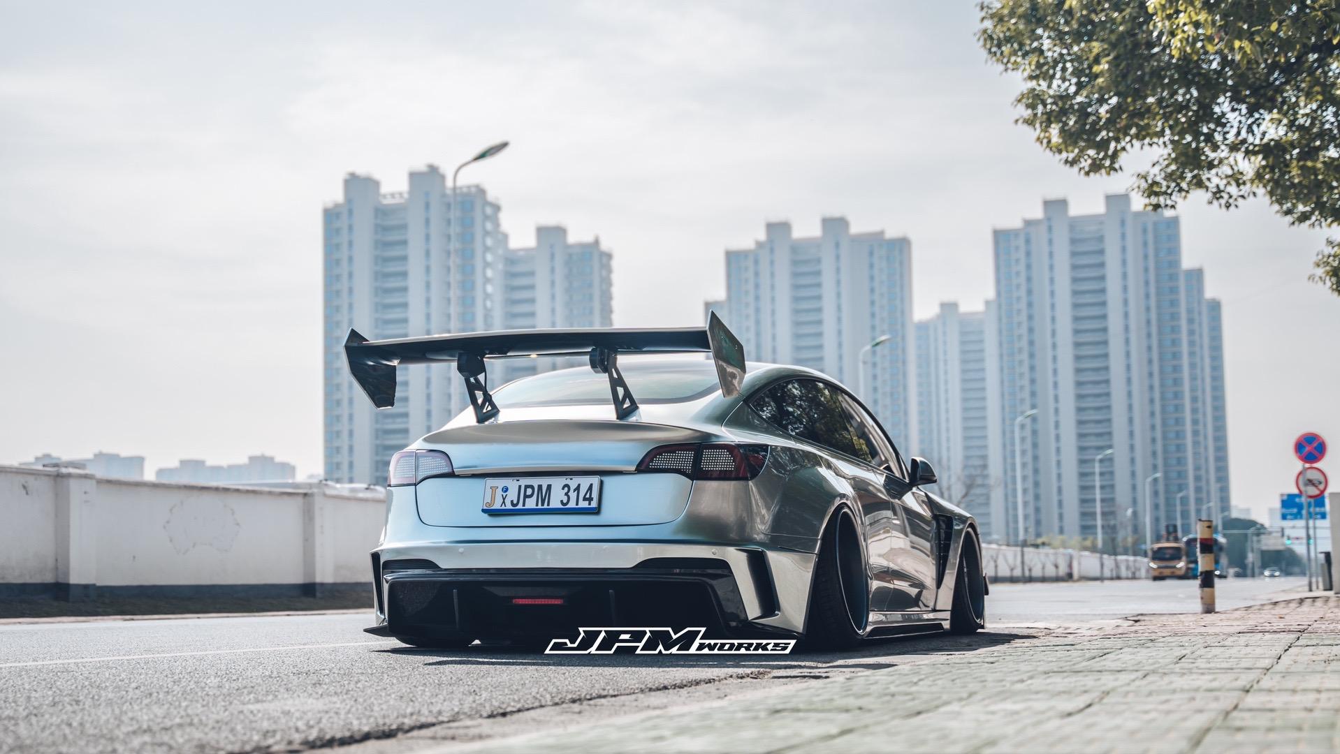 Robot Craftsman Tesla Model 3 2017-2023 “HACKER” Widebody FRP & Partial Carbon Full Kit Aftermarket Carbon Fiber Part / Bodykit - Robot Bodykits