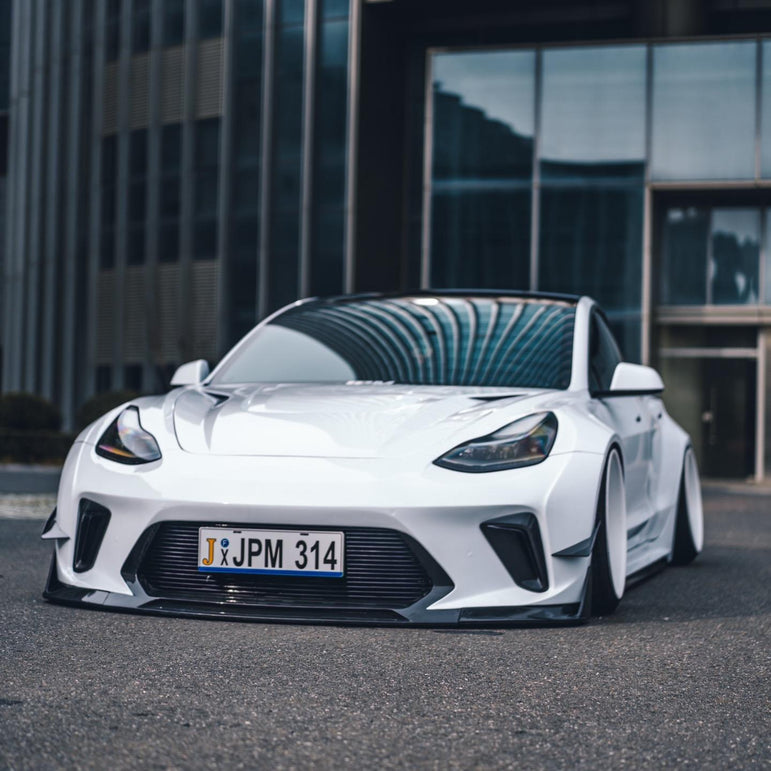 Robot Craftsman Tesla Model 3 2017-2023 “HACKER” Widebody FRP & Partial Carbon Full Kit Aftermarket Carbon Fiber Part / Bodykit - Robot Bodykits