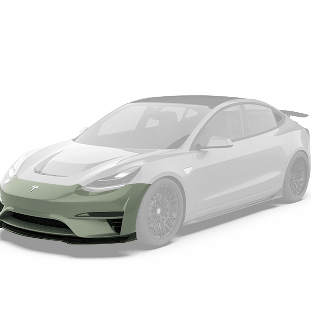 Robot Craftsman Tesla Model 3 "Crypton" Front Bumper & Front Lip Aftermarket Carbon Fiber Part / Bodykit - Robot Bodykits