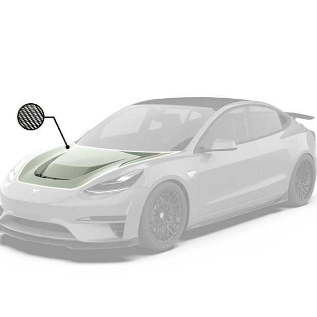 Robot Craftsman Tesla Model 3 "Crypton" Hood / Bonnet Aftermarket Carbon Fiber Part / Bodykit - Robot Bodykits