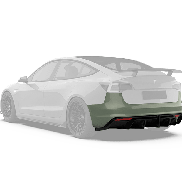 Robot Craftsman Tesla Model 3 "Crypton" Rear Bumper & Diffuser Aftermarket Carbon Fiber Part / Bodykit - Robot Bodykits