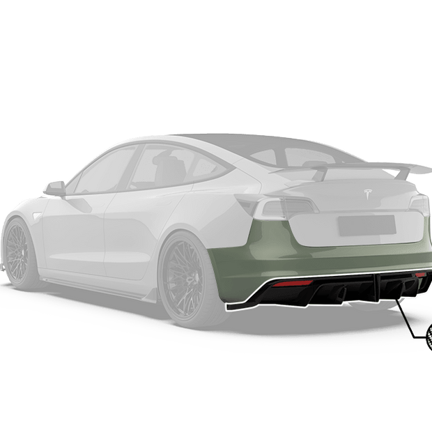 Robot Craftsman Tesla Model 3 "Crypton" Rear Bumper & Diffuser Aftermarket Carbon Fiber Part / Bodykit - Robot Bodykits