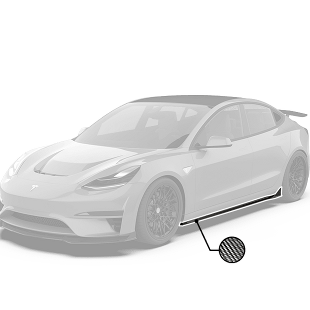 Robot Craftsman Tesla Model 3 "Crypton" Side Skirts Aftermarket Carbon Fiber Part / Bodykit - Robot Bodykits