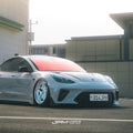 Robot Craftsman Tesla Model 3 “HACKER” Front Bumper & Front Lip (2017–2023 pre - facelift) Aftermarket Carbon Fiber Part / Bodykit - Robot Bodykits