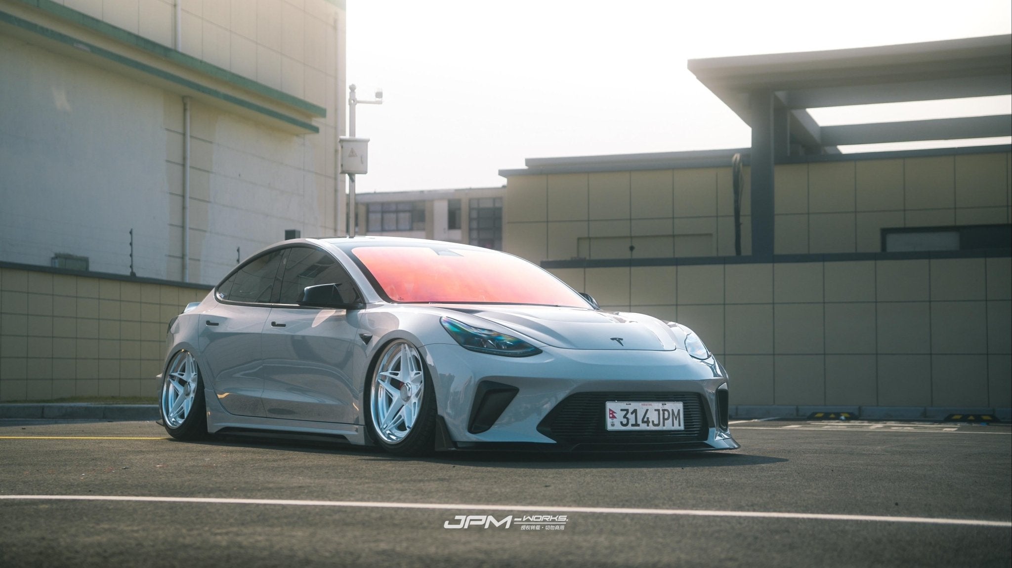 Robot Craftsman Tesla Model 3 “HACKER” Front Bumper & Front Lip (2017–2023 pre - facelift) Aftermarket Carbon Fiber Part / Bodykit - Robot Bodykits