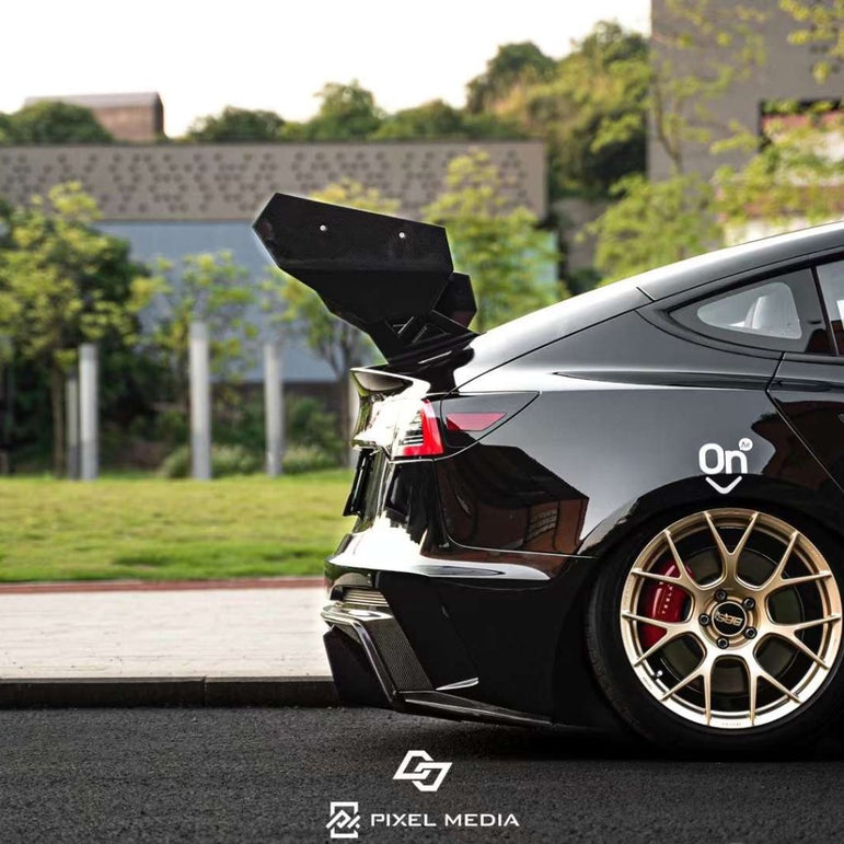 Robot Craftsman Tesla Model 3 “HACKER” GT Wing Aftermarket Carbon Fiber Part / Bodykit - Robot Bodykits