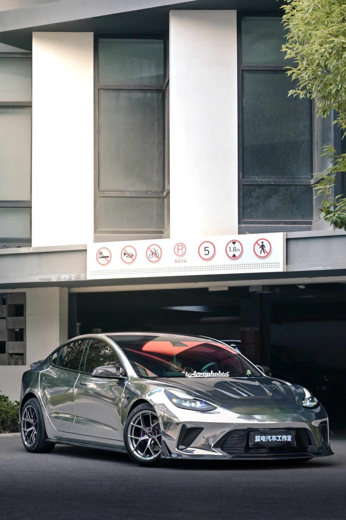 Robot Craftsman Tesla Model 3 “HACKER” Narrowbody Fibre Glass Reinforced Plastic Complete Body Kit (FRP) Aftermarket Carbon Fiber Part / Bodykit - Robot Bodykits