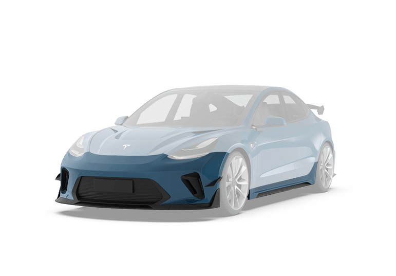 Robot Craftsman Tesla Model 3 “HACKER” Narrowbody Fibre Glass Reinforced Plastic Complete Body Kit (FRP) Aftermarket Carbon Fiber Part / Bodykit - Robot Bodykits