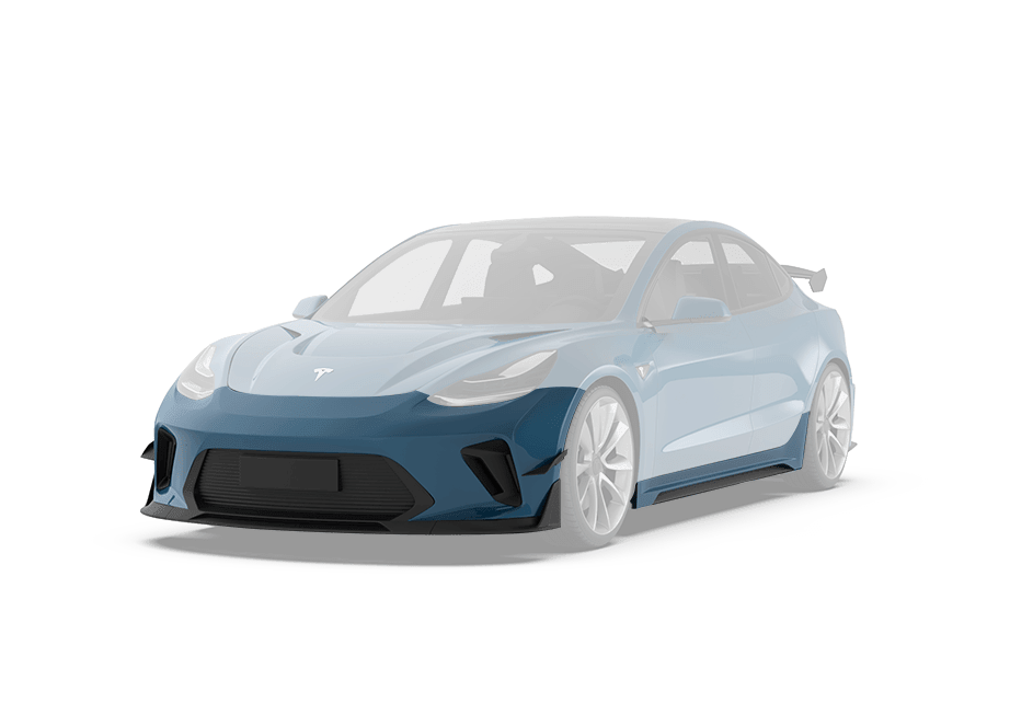 Robot Craftsman Tesla Model 3 “HACKER” Narrowbody Fibre Glass Reinforced Plastic Complete Body Kit (FRP) Aftermarket Carbon Fiber Part / Bodykit - Robot Bodykits