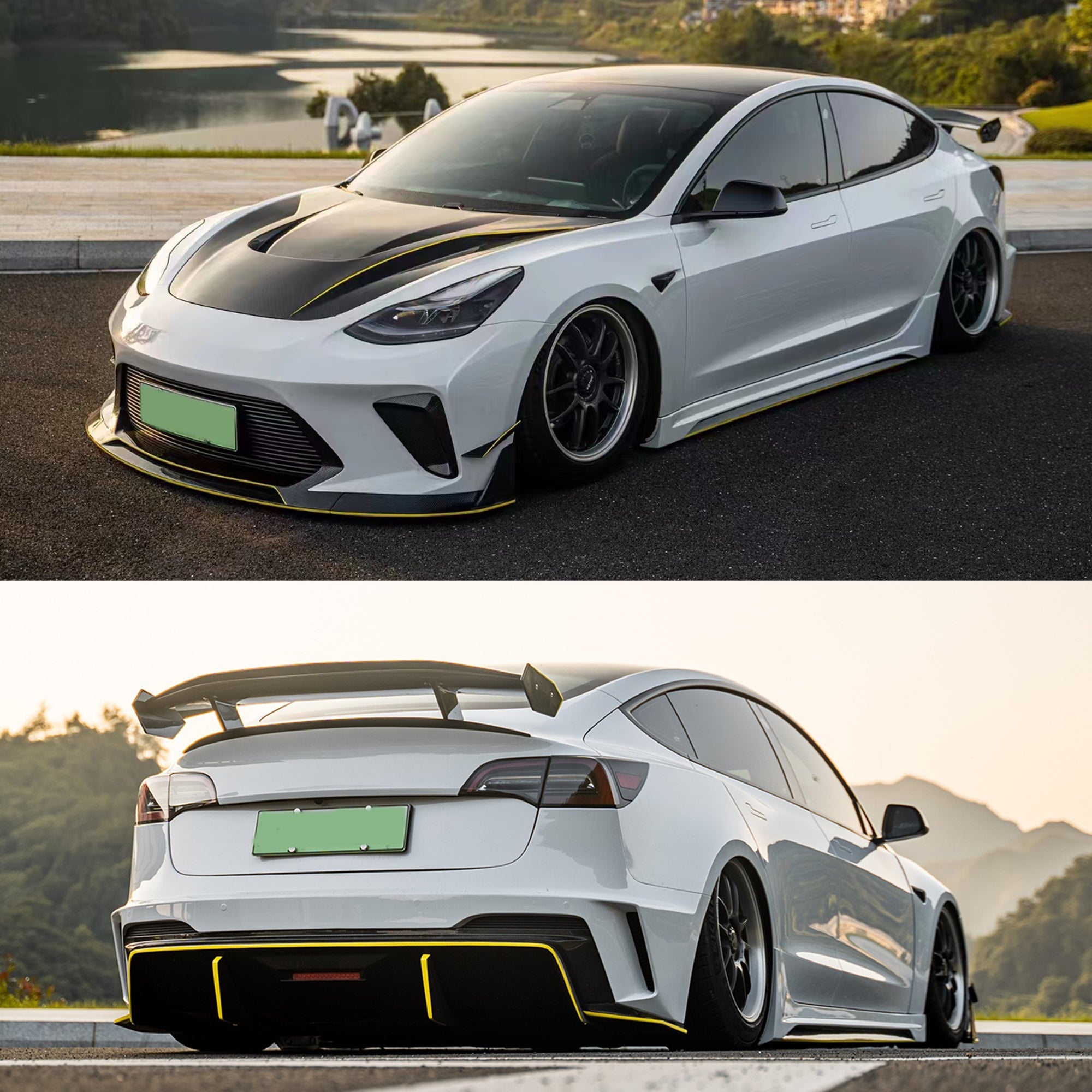 Robot Craftsman Tesla Model 3 “HACKER” Narrowbody Fibre Glass Reinforced Plastic Complete Body Kit (FRP) Aftermarket Carbon Fiber Part / Bodykit - Robot Bodykits