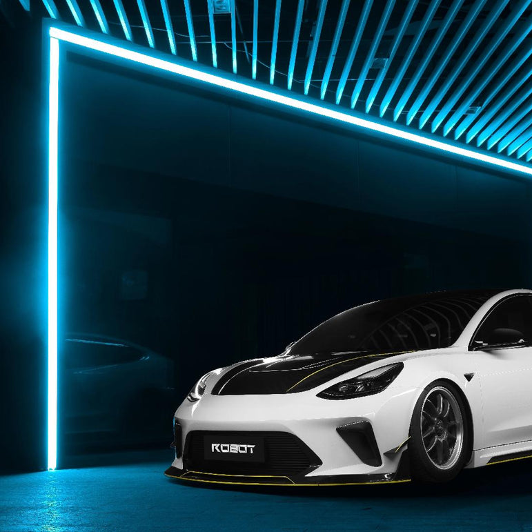Robot Craftsman Tesla Model 3 “HACKER” Narrowbody Fibre Glass Reinforced Plastic Complete Body Kit (FRP) Aftermarket Carbon Fiber Part / Bodykit - Robot Bodykits