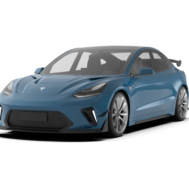 Robot Craftsman Tesla Model 3 “HACKER” Narrowbody Fibre Glass Reinforced Plastic Complete Body Kit (FRP) Aftermarket Carbon Fiber Part / Bodykit - Robot Bodykits