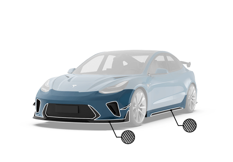 Robot Craftsman Tesla Model 3 “HACKER” Narrowbody Fibre Glass Reinforced Plastic Complete Body Kit (FRP) Aftermarket Carbon Fiber Part / Bodykit - Robot Bodykits