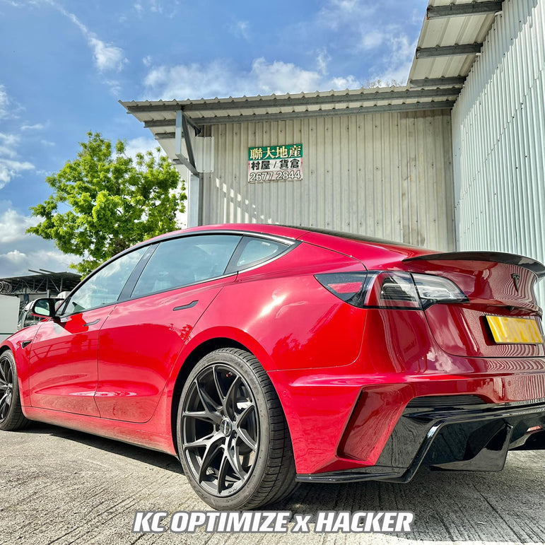 Robot Craftsman Tesla Model 3 “HACKER” Rear Bumper & Diffuser (2017–2023 pre-facelift) Aftermarket Carbon Fiber Part / Bodykit - Robot Bodykits