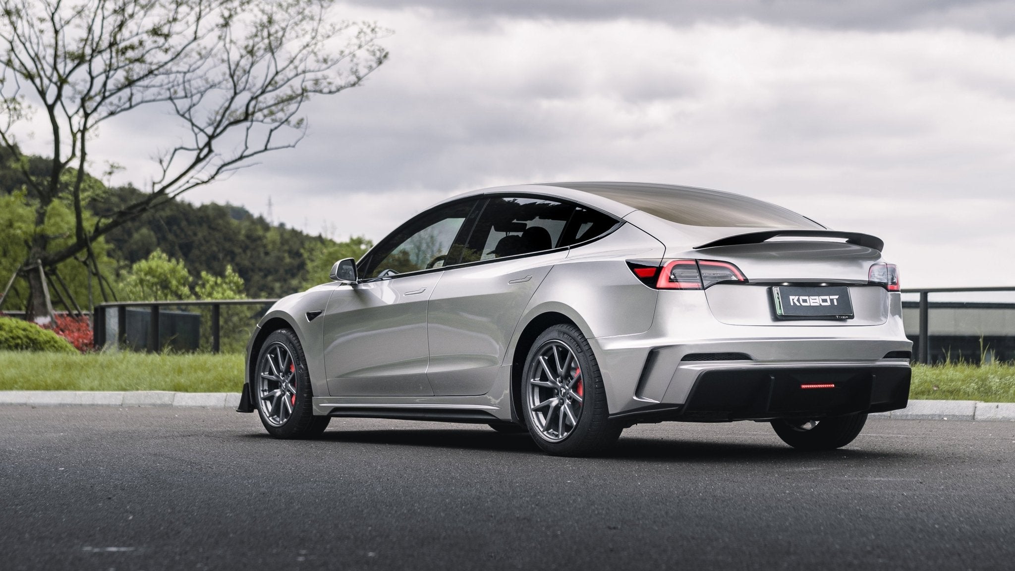 Robot Craftsman Tesla Model 3 “HACKER” Side Skirts (2017–2023 pre - facelift) Aftermarket Carbon Fiber Part / Bodykit - Robot Bodykits