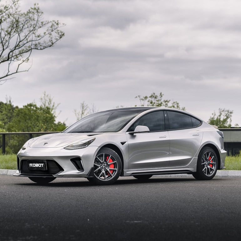 Robot Craftsman Tesla Model 3 “HACKER” Side Skirts (2017–2023 pre - facelift) Aftermarket Carbon Fiber Part / Bodykit - Robot Bodykits