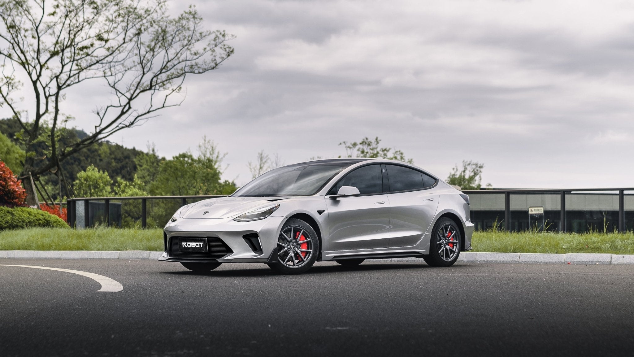 Robot Craftsman Tesla Model 3 “HACKER” Side Skirts (2017–2023 pre - facelift) Aftermarket Carbon Fiber Part / Bodykit - Robot Bodykits
