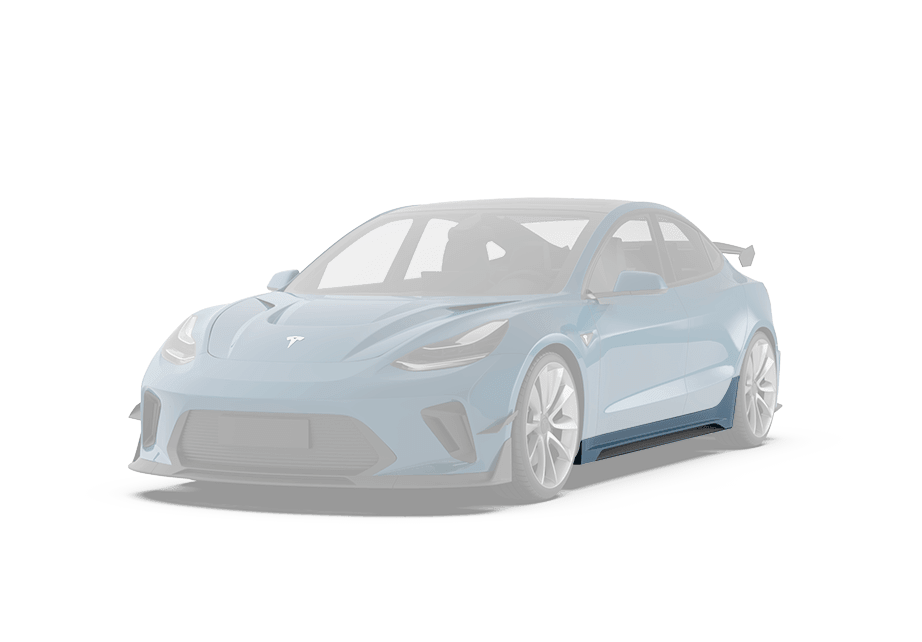 Robot Craftsman Tesla Model 3 “HACKER” Side Skirts (2017–2023 pre - facelift) Aftermarket Carbon Fiber Part / Bodykit - Robot Bodykits