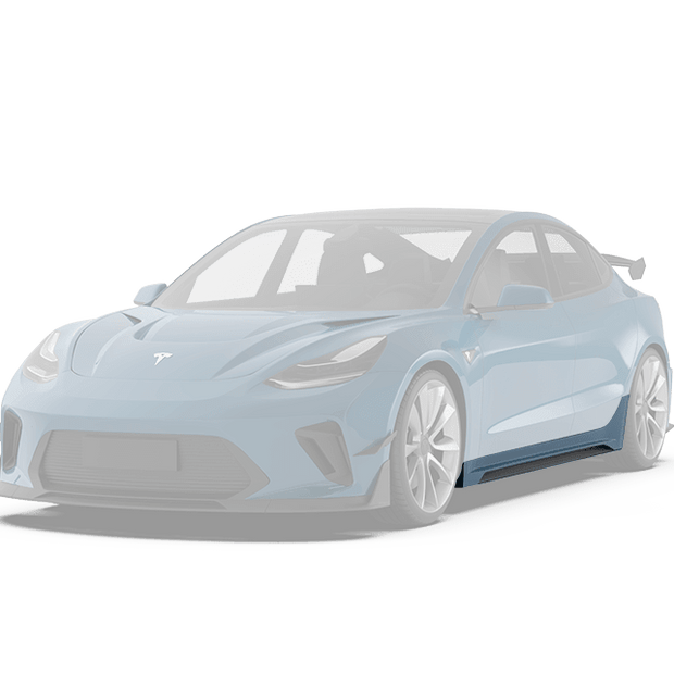 Robot Craftsman Tesla Model 3 “HACKER” Side Skirts (2017–2023 pre - facelift) Aftermarket Carbon Fiber Part / Bodykit - Robot Bodykits