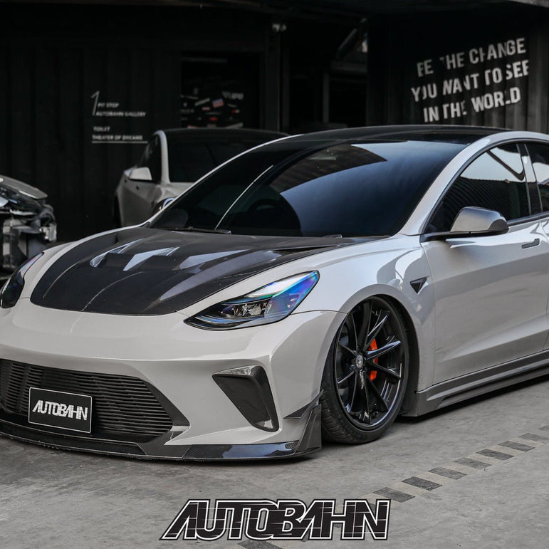 Robot Craftsman Tesla Model 3 “HACKER” Side Skirts (2017–2023 pre - facelift) Aftermarket Carbon Fiber Part / Bodykit - Robot Bodykits
