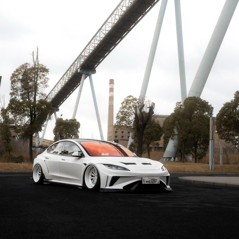 Robot Craftsman Tesla Model 3 Highland 2024+ “HACKER” Widebody FRP & Partial Carbon Full Kit Aftermarket Carbon Fiber Part / Bodykit - Robot Bodykits
