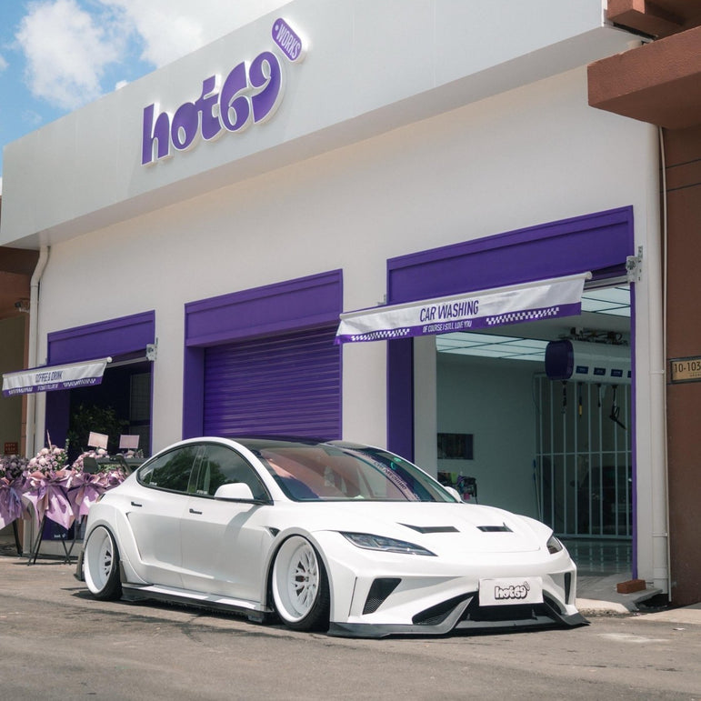 Robot Craftsman Tesla Model 3 Highland 2024+ “HACKER” Widebody FRP & Partial Carbon Full Kit Aftermarket Carbon Fiber Part / Bodykit - Robot Bodykits