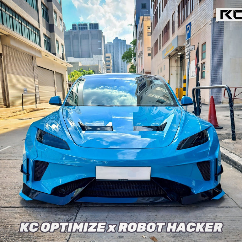 Robot Craftsman Tesla Model 3 Highland 2024+ “HACKER” Widebody FRP & Partial Carbon Full Kit Aftermarket Carbon Fiber Part / Bodykit - Robot Bodykits