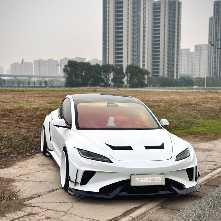Robot Craftsman Tesla Model 3 Highland 2024+ “HACKER” Widebody FRP & Partial Carbon Full Kit Aftermarket Carbon Fiber Part / Bodykit - Robot Bodykits