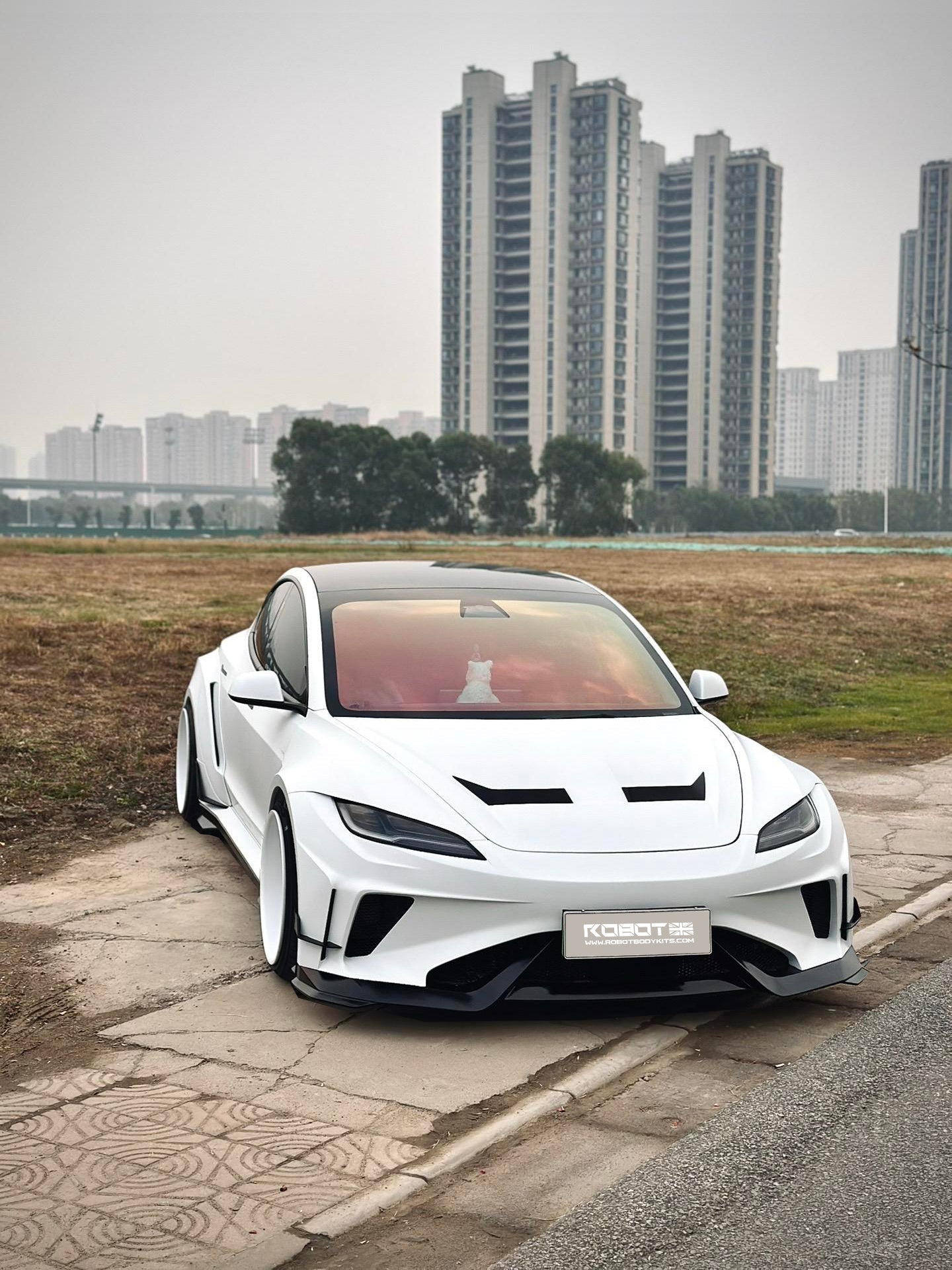 Robot Craftsman Tesla Model 3 Highland 2024+ “HACKER” Widebody FRP & Partial Carbon Full Kit Aftermarket Carbon Fiber Part / Bodykit - Robot Bodykits