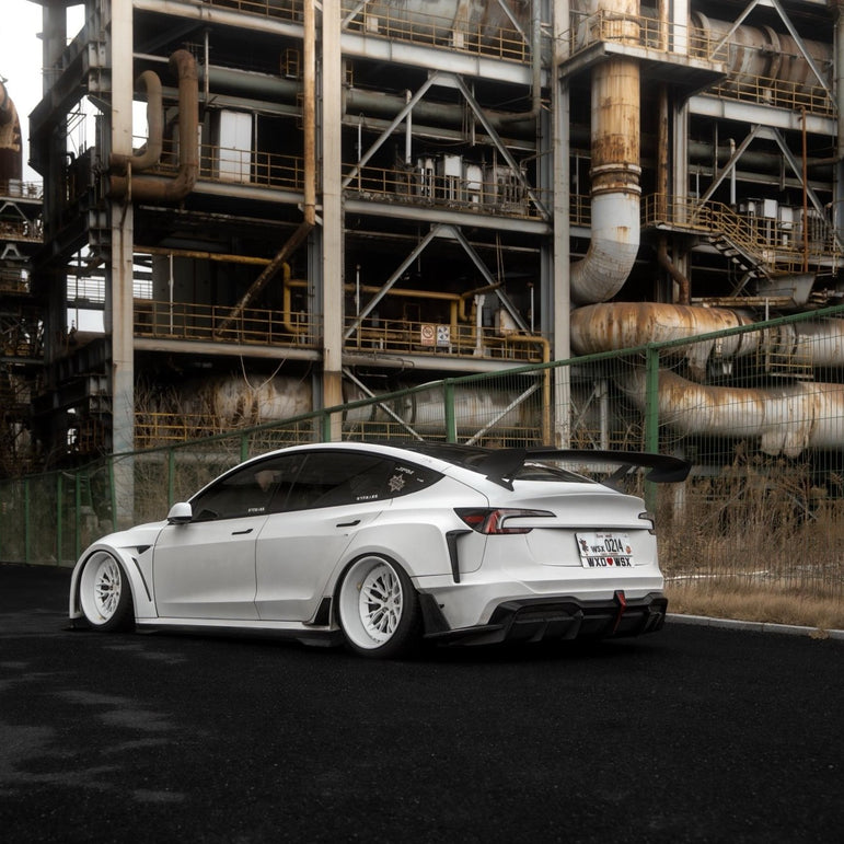 Robot Craftsman Tesla Model 3 Highland 2024+ “HACKER” Widebody FRP & Partial Carbon Full Kit Aftermarket Carbon Fiber Part / Bodykit - Robot Bodykits