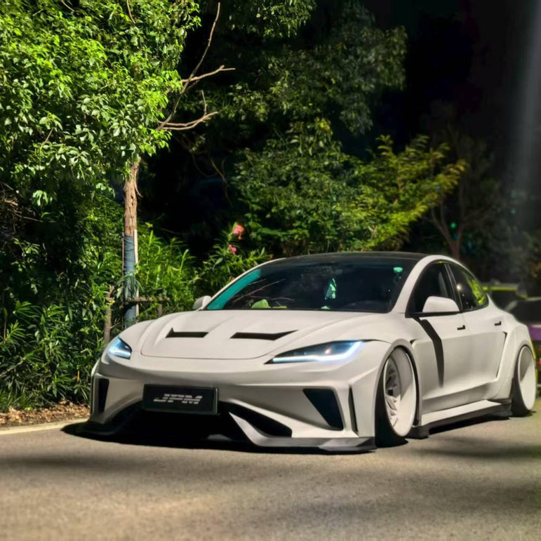 Robot Craftsman Tesla Model 3 Highland 2024+ “HACKER” Widebody FRP & Partial Carbon Full Kit Aftermarket Carbon Fiber Part / Bodykit - Robot Bodykits