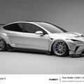Robot Craftsman Tesla Model 3 Highland 2024+ “HACKER” Widebody FRP & Partial Carbon Full Kit Aftermarket Carbon Fiber Part / Bodykit - Robot Bodykits