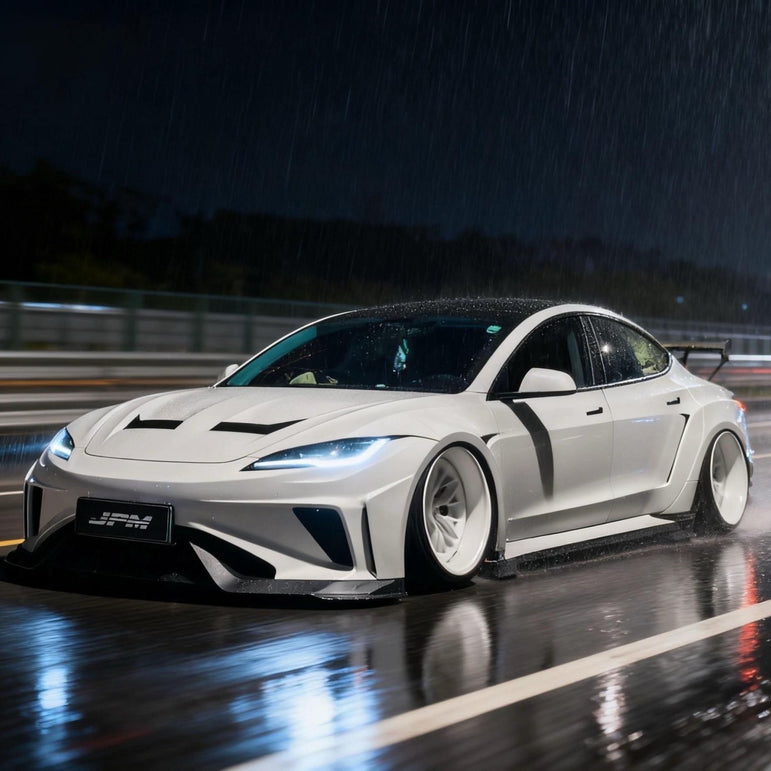 Robot Craftsman Tesla Model 3 Highland 2024+ “HACKER” Widebody FRP & Partial Carbon Full Kit Aftermarket Carbon Fiber Part / Bodykit - Robot Bodykits