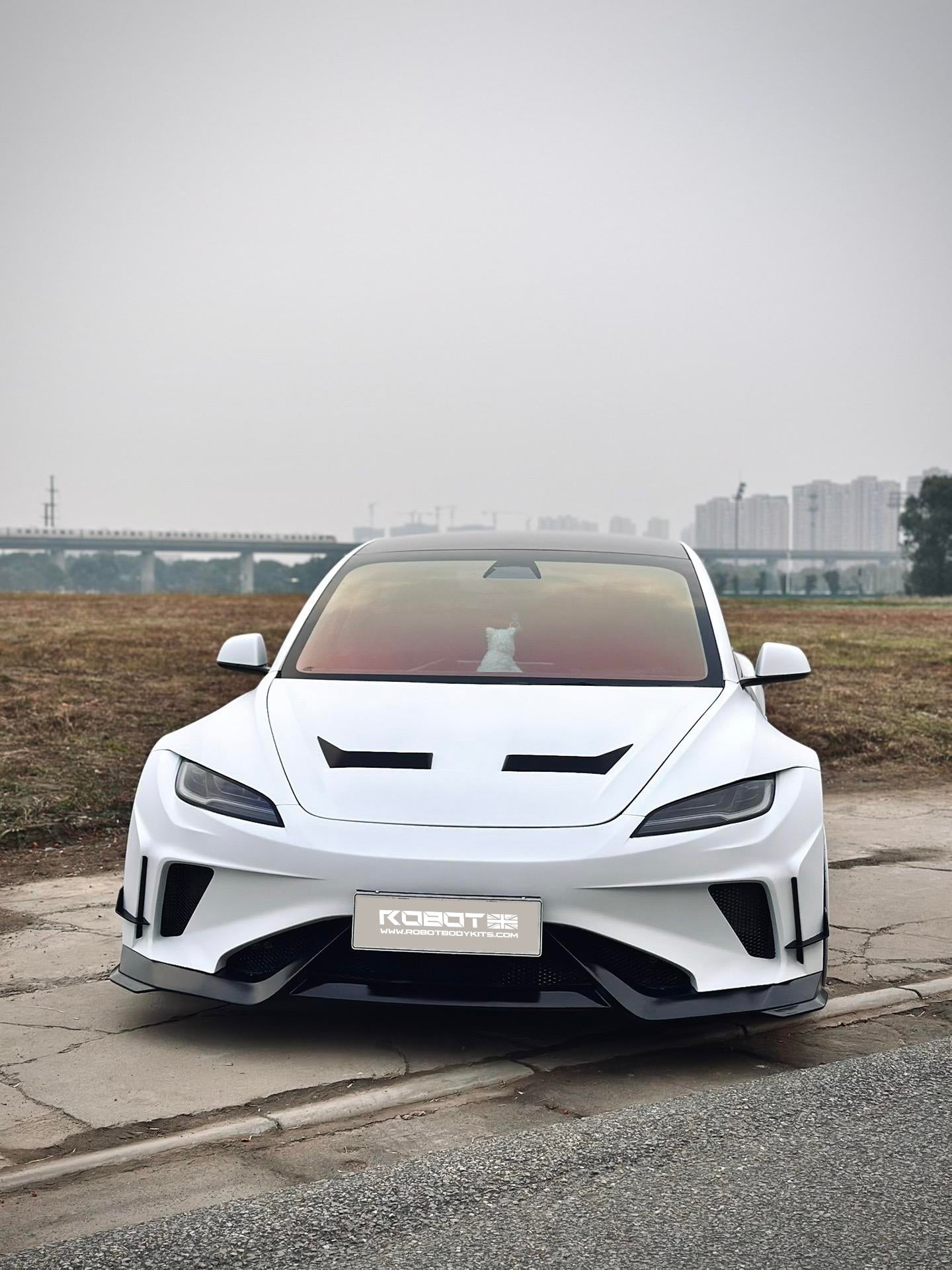 Robot Craftsman Tesla Model 3 Highland 2024+ “HACKER” Widebody FRP & Partial Carbon Full Kit Aftermarket Carbon Fiber Part / Bodykit - Robot Bodykits