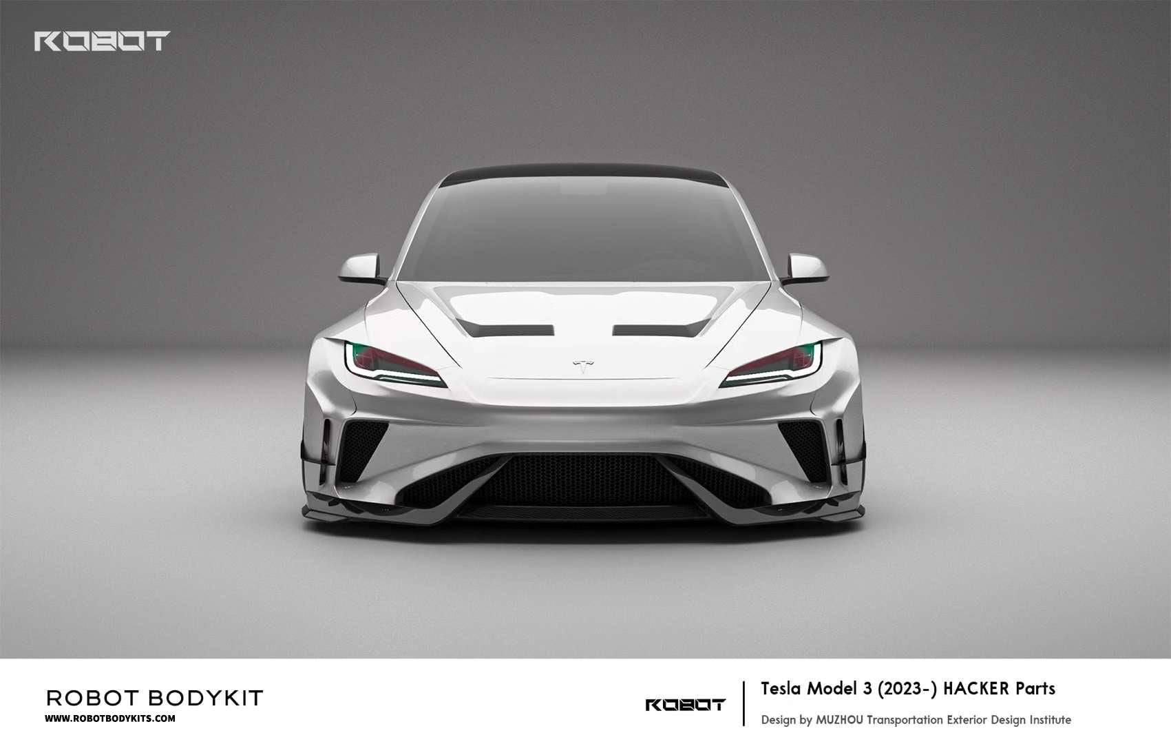 Robot Craftsman Tesla Model 3 Highland 2024+ “HACKER” Widebody FRP & Partial Carbon Full Kit Aftermarket Carbon Fiber Part / Bodykit - Robot Bodykits