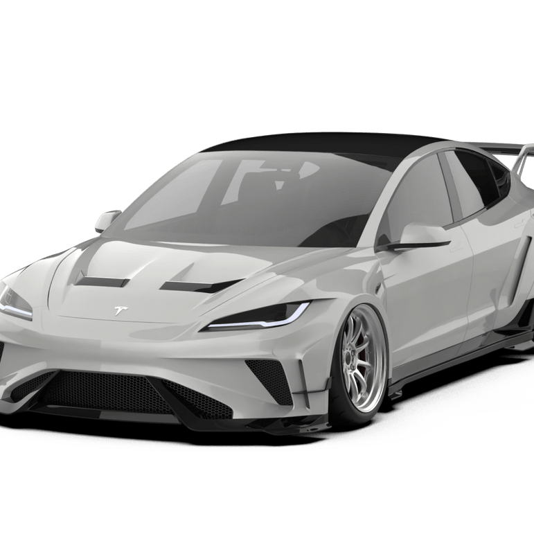 Robot Craftsman Tesla Model 3 Highland 2024+ “HACKER” Widebody FRP & Partial Carbon Full Kit Aftermarket Carbon Fiber Part / Bodykit - Robot Bodykits