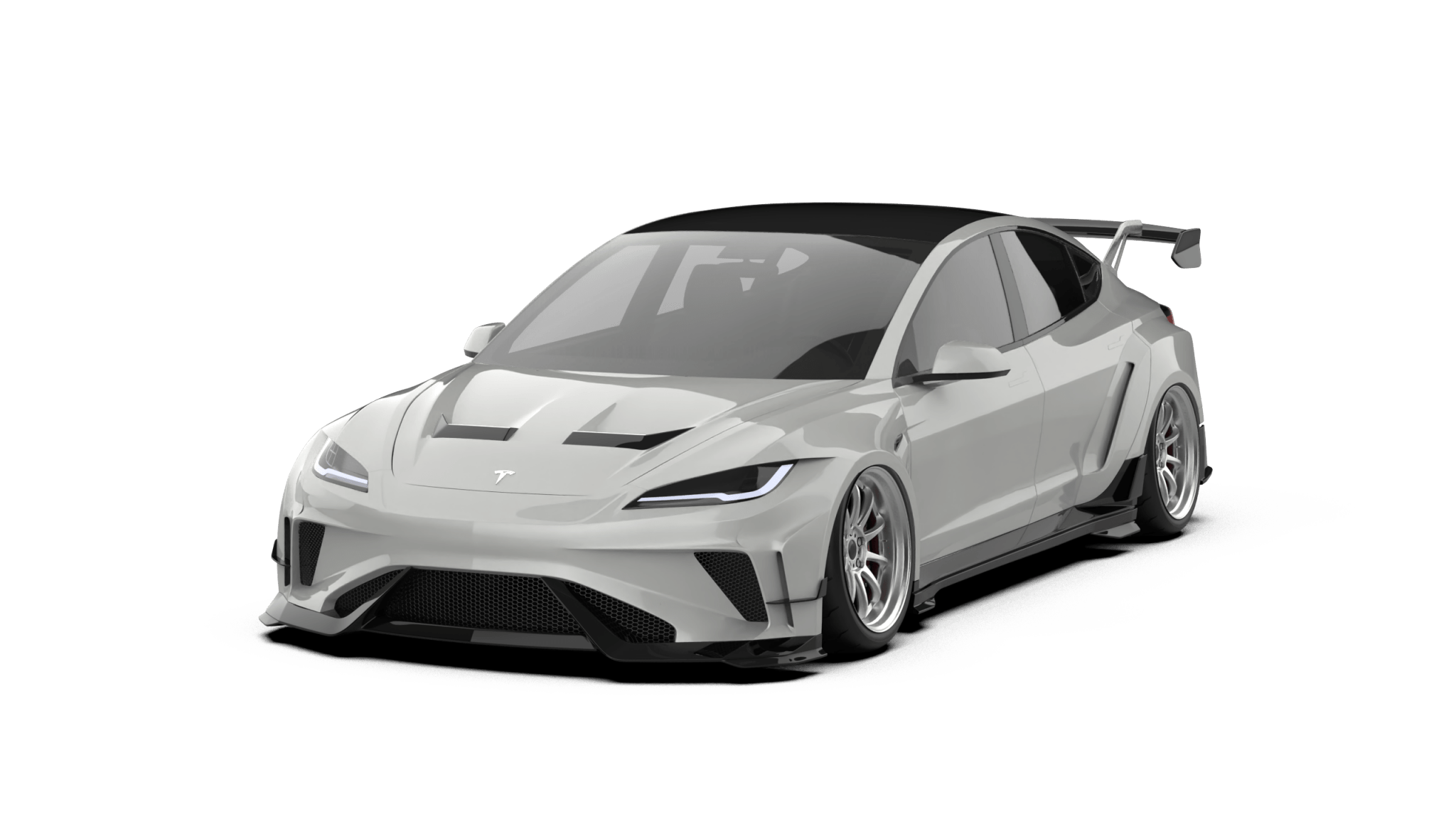 Robot Craftsman Tesla Model 3 Highland 2024+ “HACKER” Widebody FRP & Partial Carbon Full Kit Aftermarket Carbon Fiber Part / Bodykit - Robot Bodykits