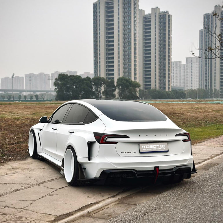 Robot Craftsman Tesla Model 3 Highland 2024+ “HACKER” Widebody FRP & Partial Carbon Full Kit Aftermarket Carbon Fiber Part / Bodykit - Robot Bodykits