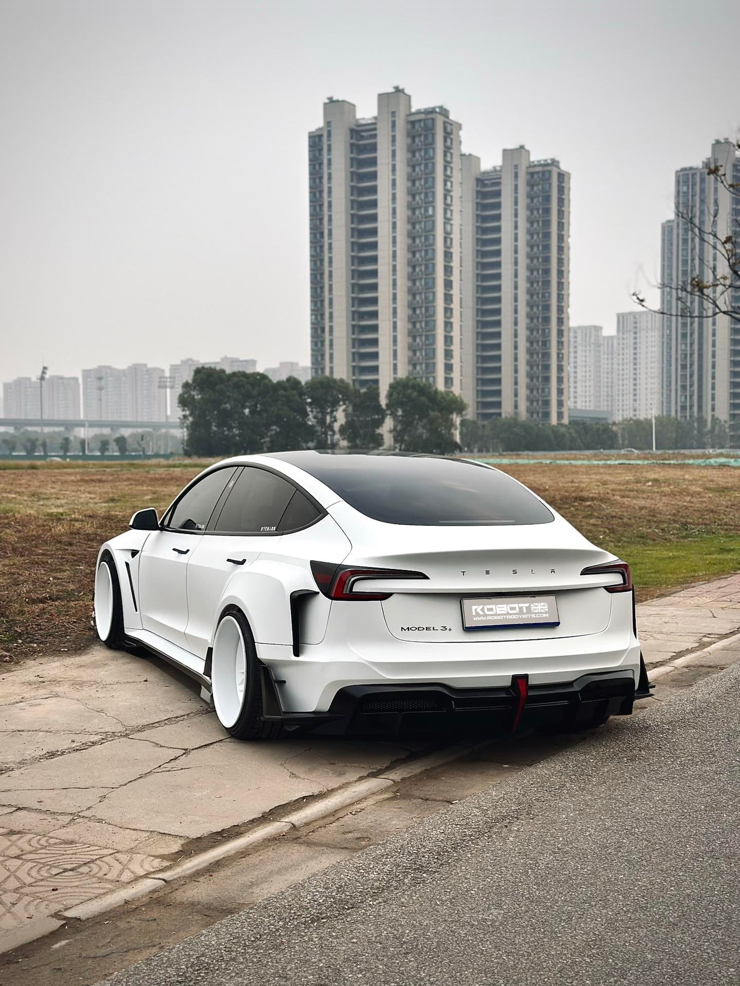 Robot Craftsman Tesla Model 3 Highland 2024+ “HACKER” Widebody FRP & Partial Carbon Full Kit Aftermarket Carbon Fiber Part / Bodykit - Robot Bodykits