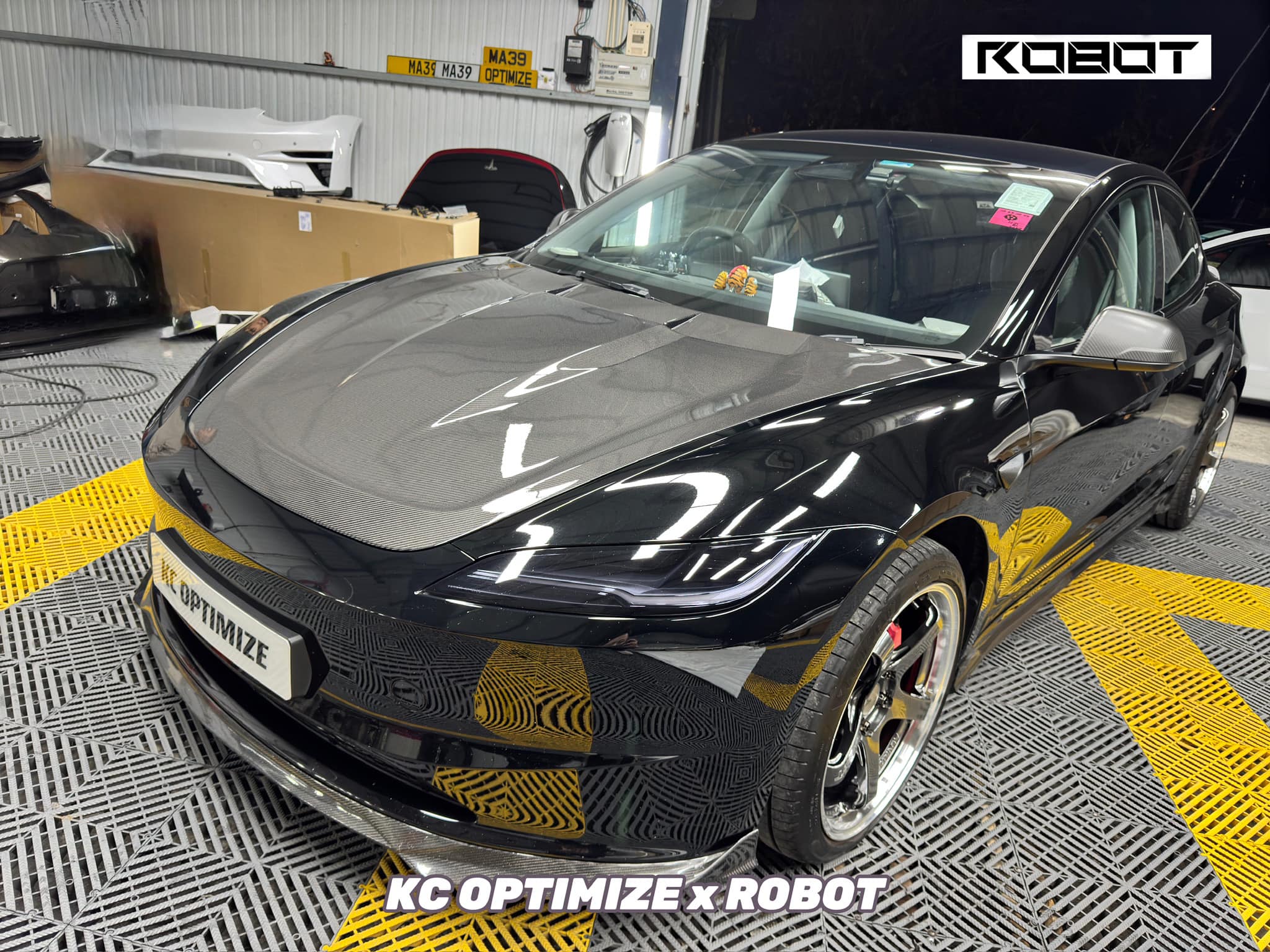 Robot Craftsman Tesla Model 3 Highland Bonnet / Hood Aftermarket Carbon Fiber Part / Bodykit - Robot Bodykits