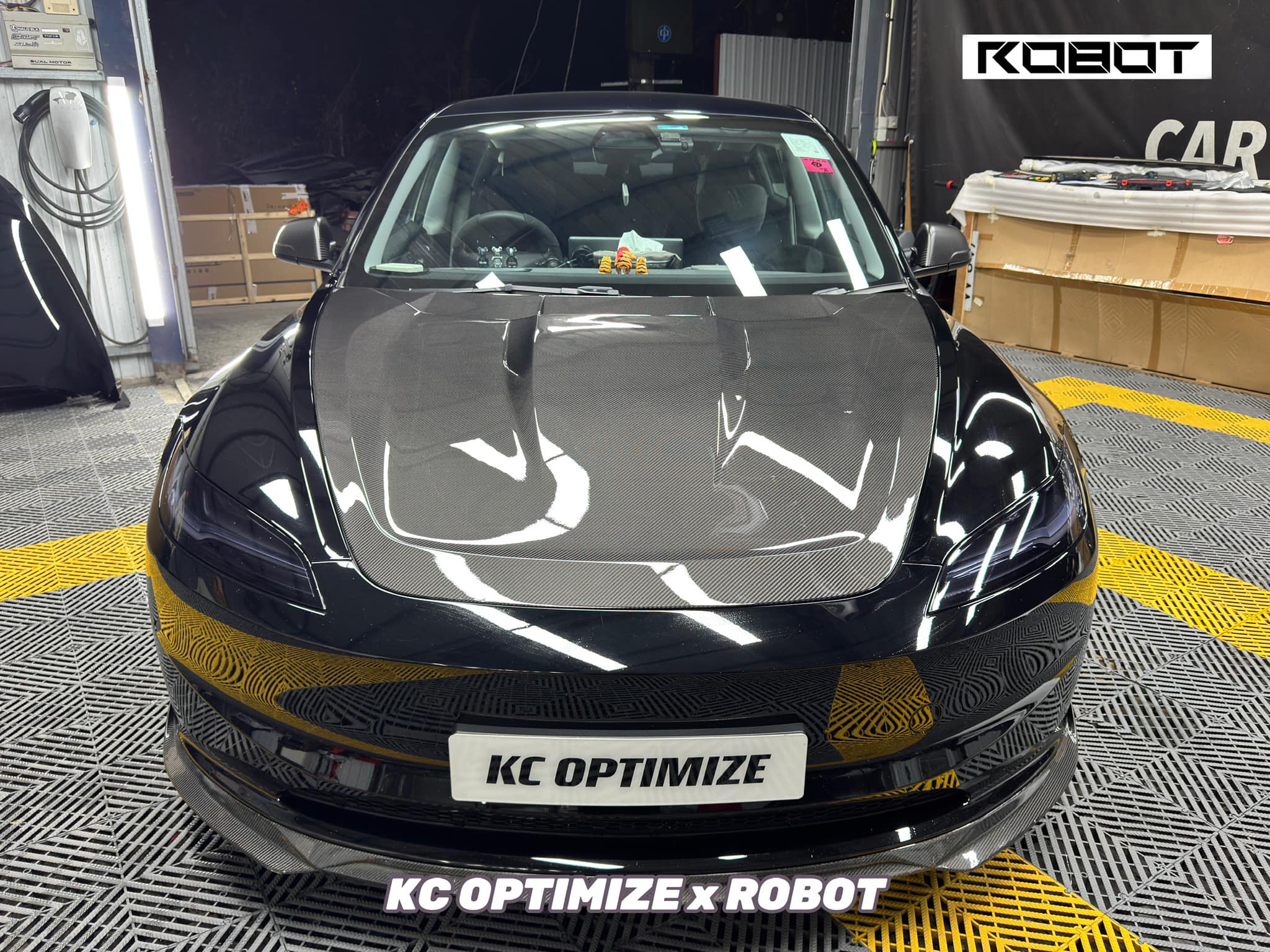 Robot Craftsman Tesla Model 3 Highland Bonnet / Hood Aftermarket Carbon Fiber Part / Bodykit - Robot Bodykits