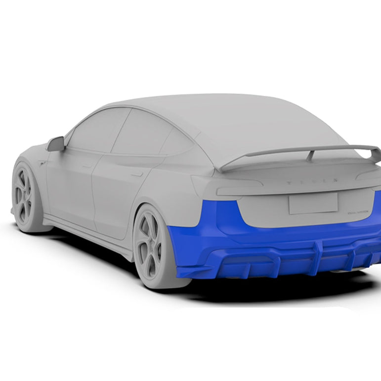 Robot Craftsman Tesla Model 3 Highland "HACKER" Rear Bumper & Diffuser Aftermarket Carbon Fiber Part / Bodykit - Robot Bodykits