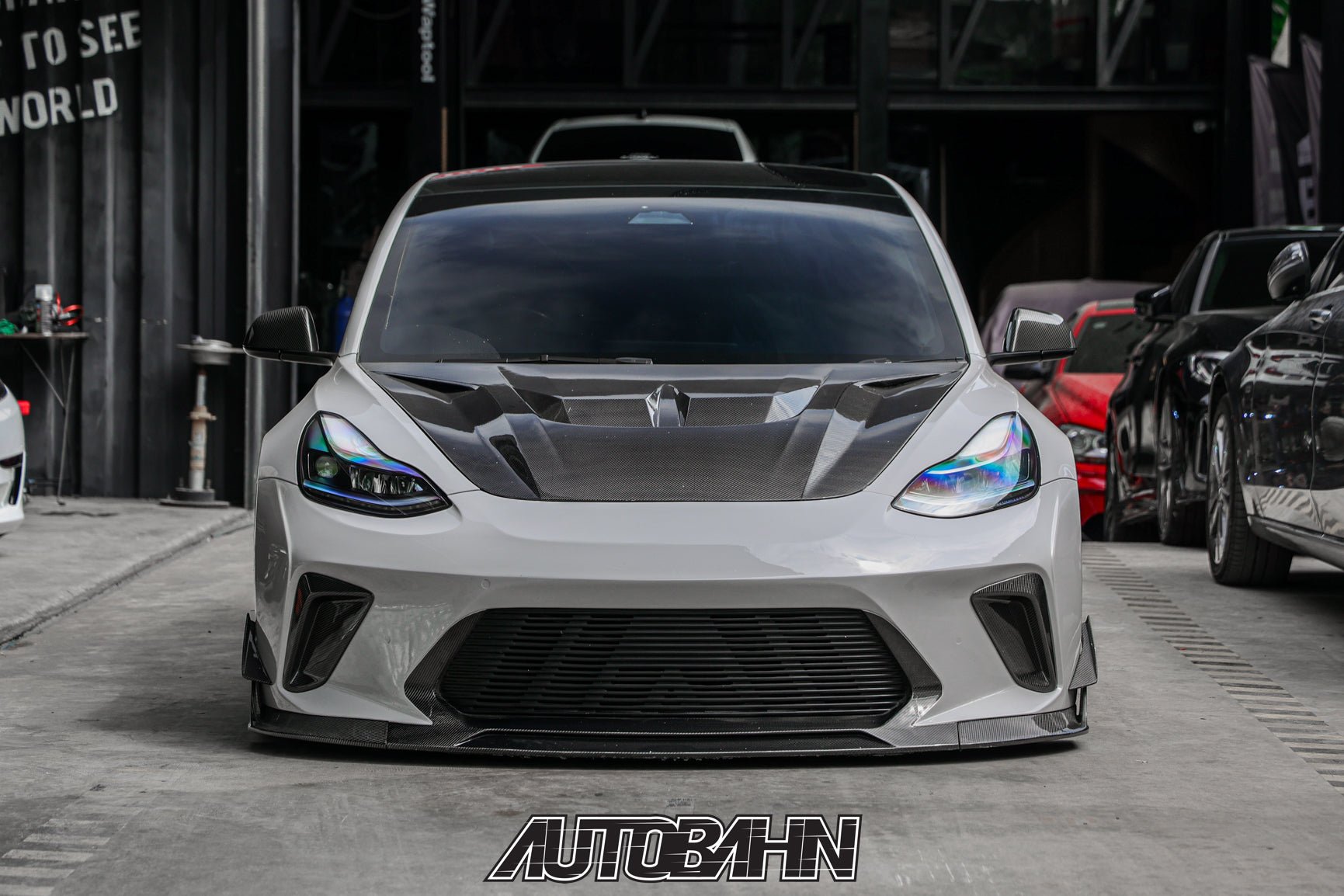 Robot Craftsman Tesla Model 3 Model Y “HACKER” Hood / Bonnet Aftermarket Carbon Fiber Part / Bodykit - Robot Bodykits